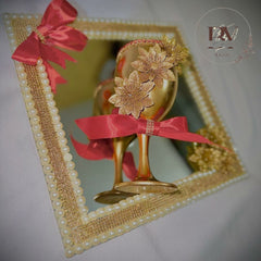 GOLDEN DOODGPILAI GLASS WITH MIRROR TRAY