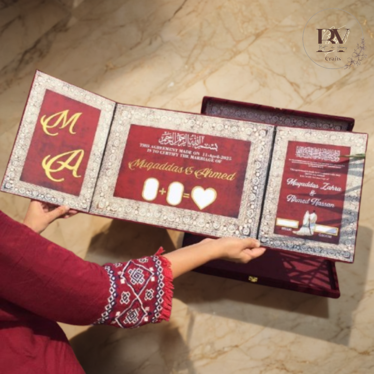 Doublesided Velvet Nikkah booklet set