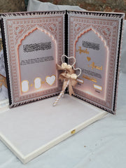 White Acrylic Front Nikkah Booklet set A3 size With 2pens