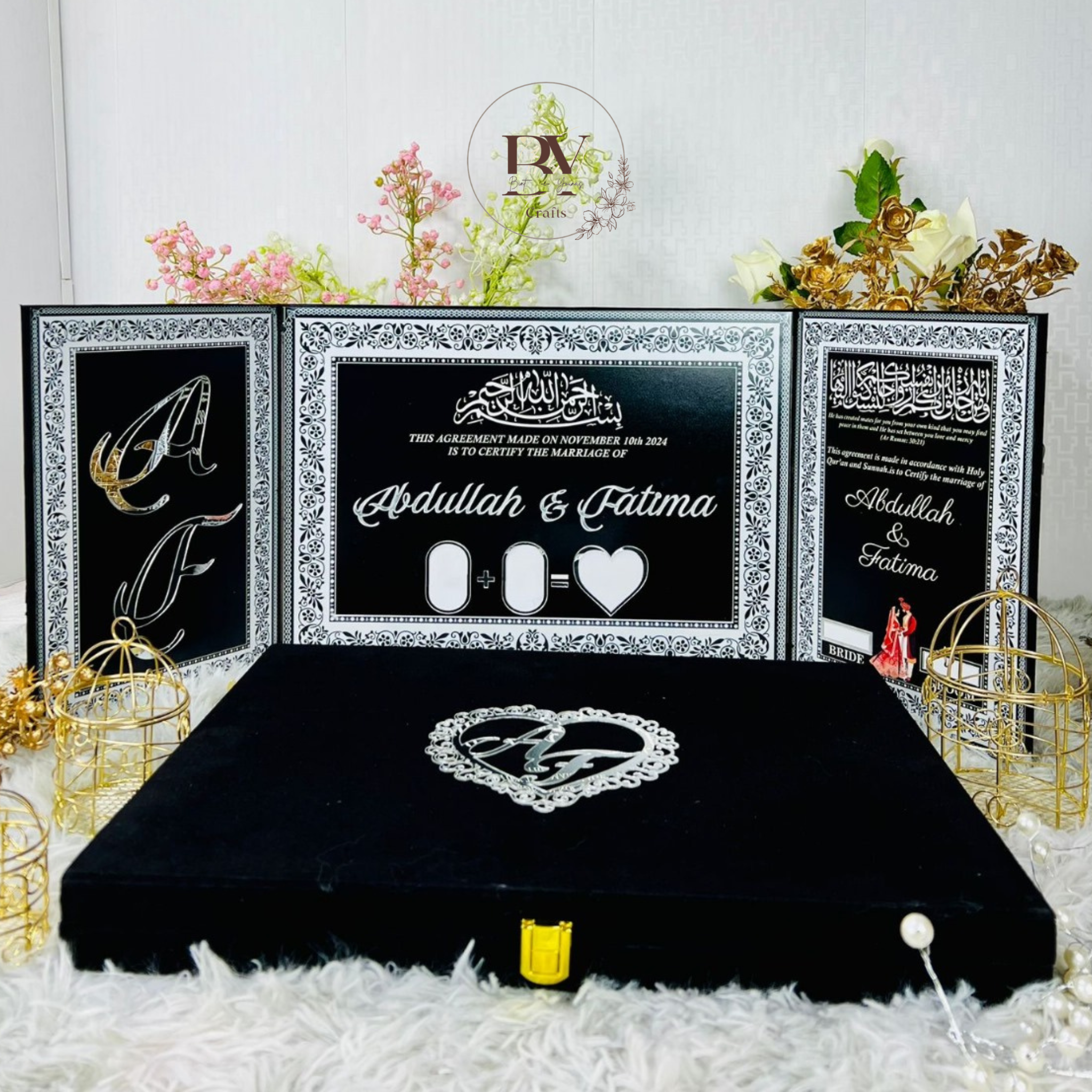 Doublesided Velvet Nikkah booklet set